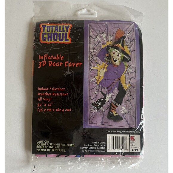 Totally Ghoul Vintage 90’s Y2K Inflatable 3D Door Cover Crashing Witch Broom - Picture 1 of 6